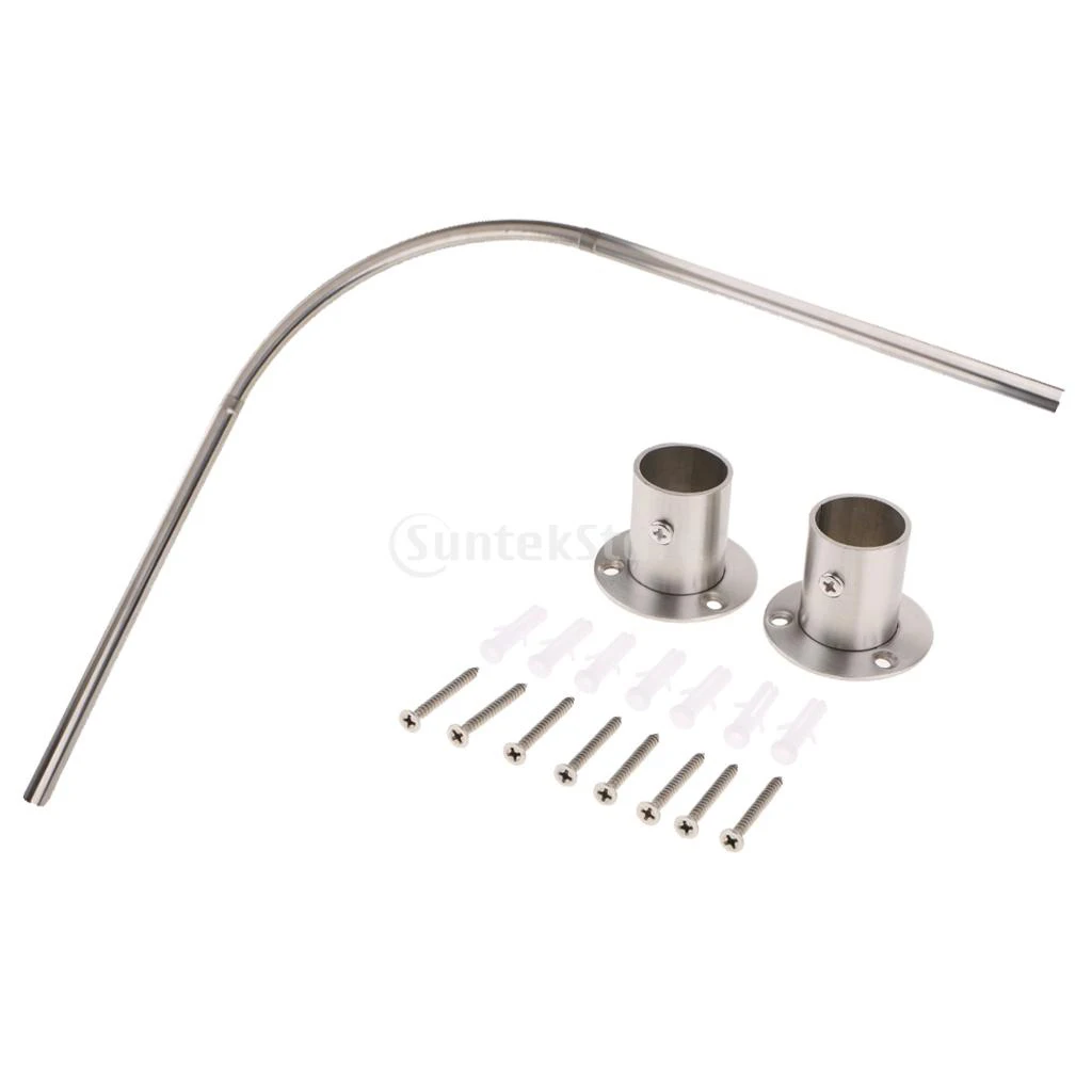 Изогнутые рельса для душевой занавески стержень Сталь 140 см карниз полюс бар