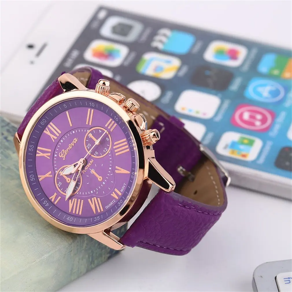 

GENBOLI Unisex Men Male Casual Stylish Numerals Faux Leather Quartz Watch Montre femme Fashion Brand Women Watches Relojes Mujer