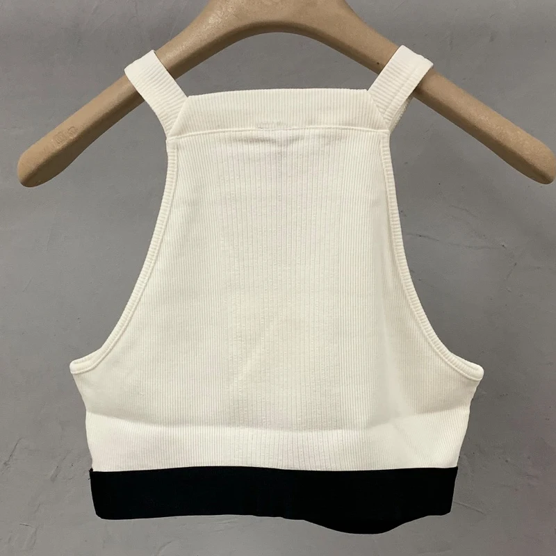 AW Модный трикотажный спортивный топ короткий роскошный брендовый с буквенным