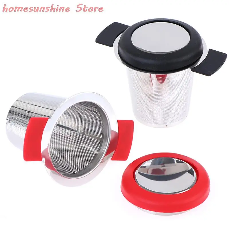 

New Stainless Steel Tea Infuser Basket Reusable Fine Mesh Tea Strainer With Handles Lid Tea Filters Loose Tea Leaf Accessoire