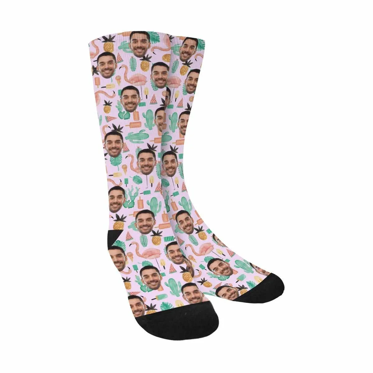 

Custom Face Pink Party Sublimated Crew Socks
