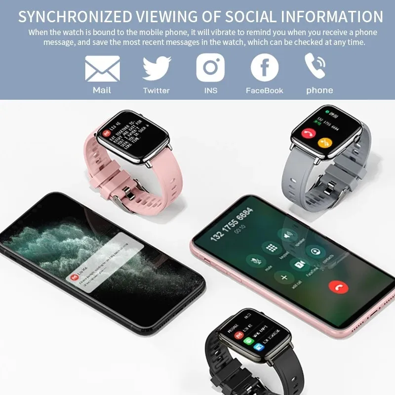 

P41 Smart Watch Men Woman Sports Smartwatch Waterproof Fitness Tracker Blood Pressure Monitor For IOS Android