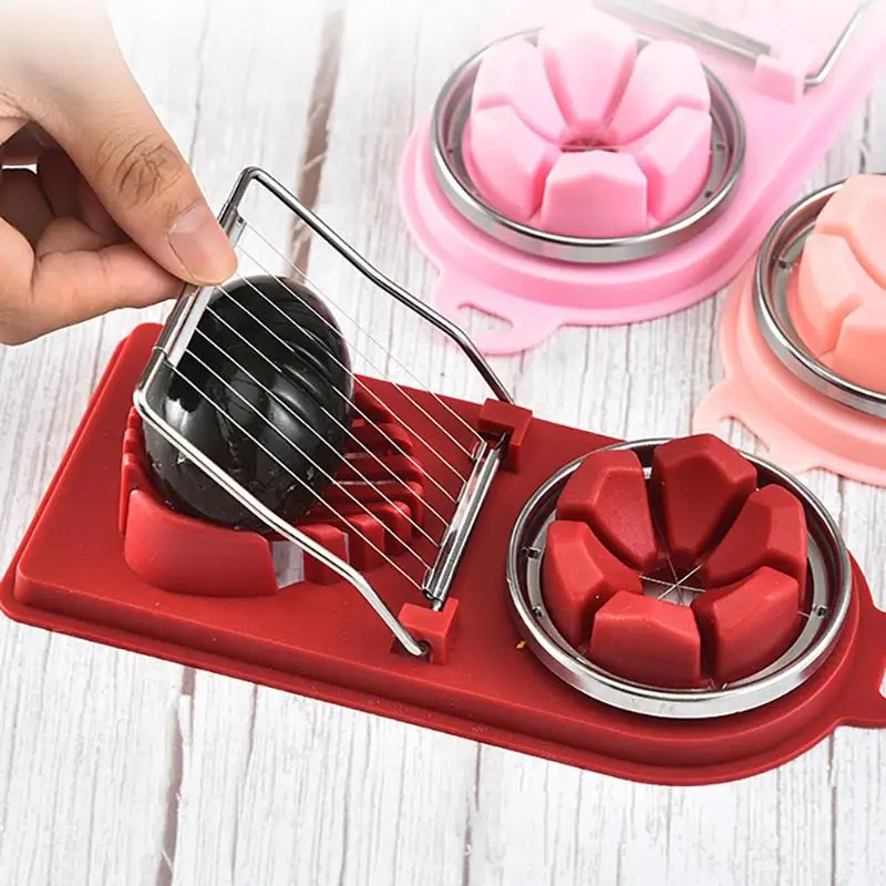 

1Pcs Stainless Steel 2 In 1 Egg Slicer Cutter Plastic Portable Flower-Shape Fruit Slicer Divider Multifunctional Kitchen Gadgets