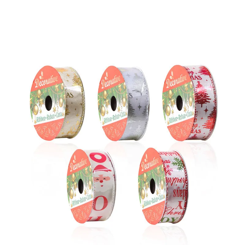 Рождественские декоративные ленты 5 метров ширина 1 6-2 см бант на рождественскую