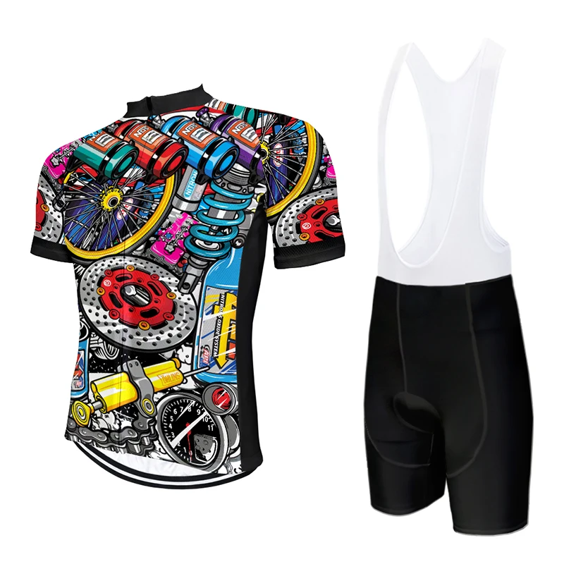 

Men's cycling wear short-sleeved two-piece outdoor sports road bike mountain bike breathable and quick-drying can be wholesale