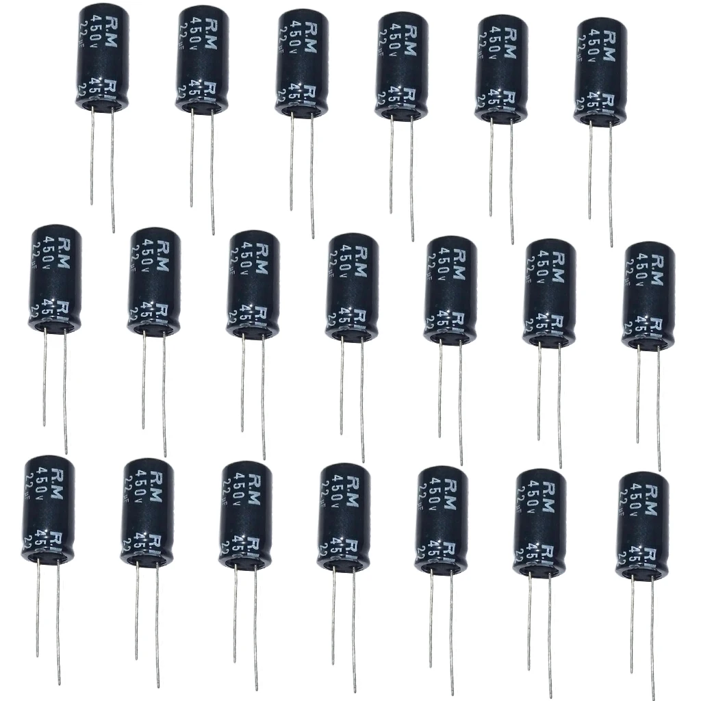 

Набор электролитических конденсаторов, 22 мкФ, 450 в, 20 шт.