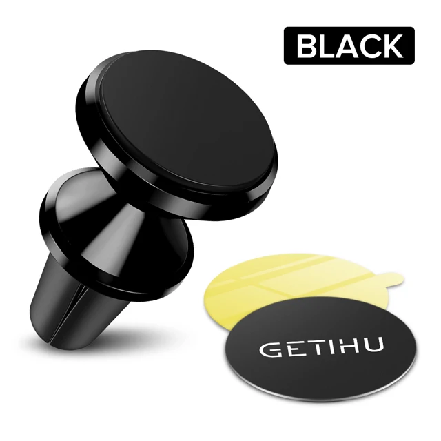 Black Магнитный автомобильный держатель для телефона GETIHU с креплением на вентиляционное отверстие, поддержка gps для iPhone 11 Pro X Max, Xiaomi, Магнитная подставка для мобильного телефона в автомобиле - Цвет: Black