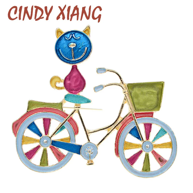 Брошь кошка с эмалью CINDY XIANG креативная бижутерия для сумки брошь животными 2