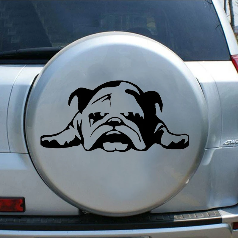 3D наклейка на автомобиль Английский бульдог уставший щенок наклейки собак с