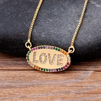 new arrival original design oval shape romantic love letters pendant necklace women best valentines day wedding gift jewelry