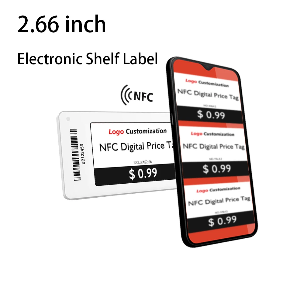 Электронный Ценник 2 66 дюйма 5 шт. Электронная карточка с дисплеем экран E-ink замена