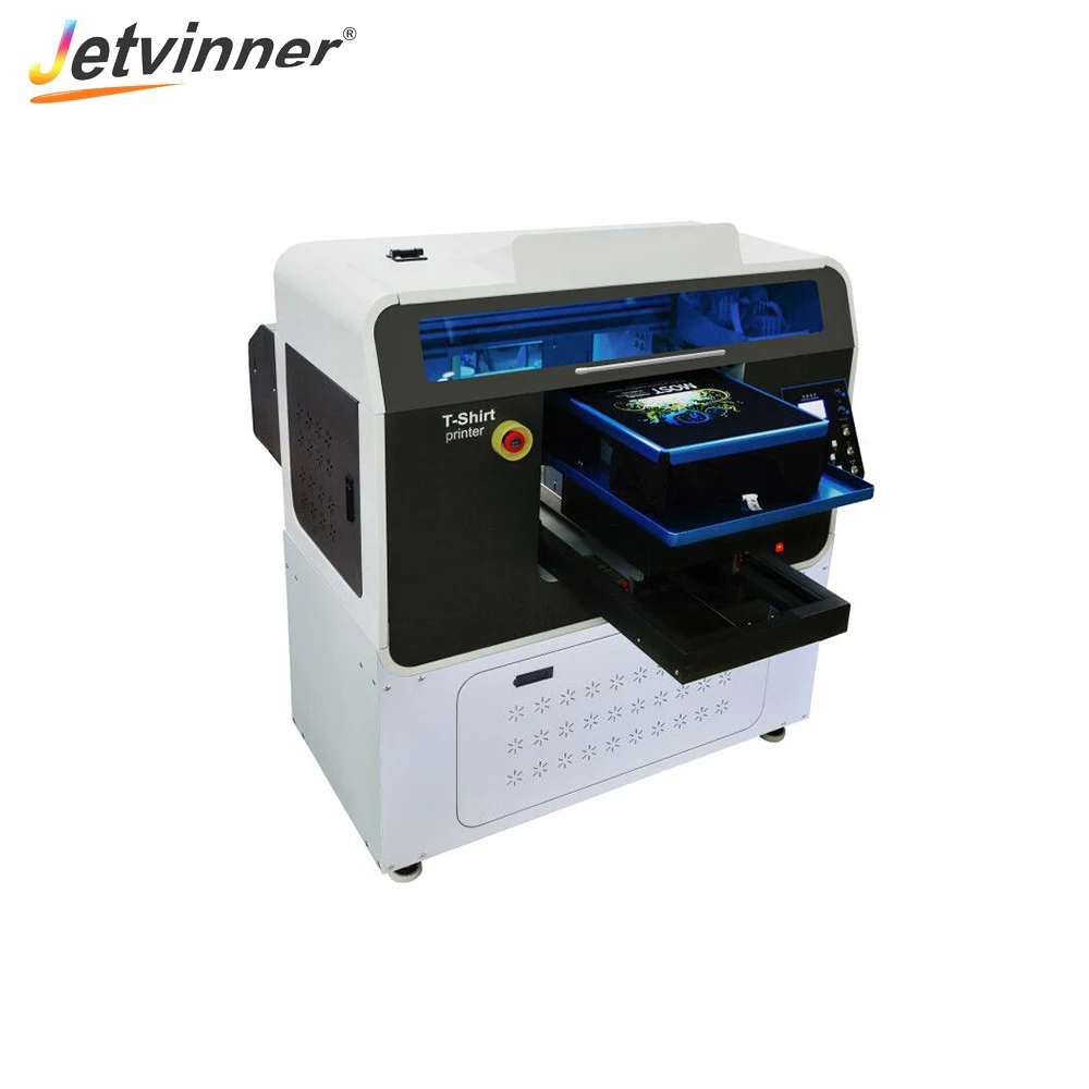 Jetvinner High Speed Automatic DTG Printer Flatbed Printers with Double for Epson 4720 print head for T-shirt, Clothing, Textile