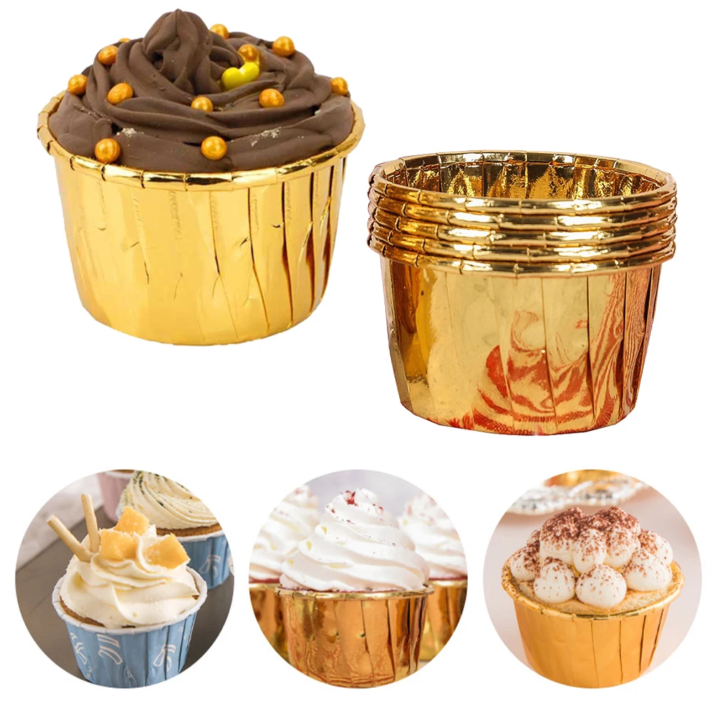 100 шт. мини обертка для кексов из фольги бумажная подкладка поднос выпечки чехол