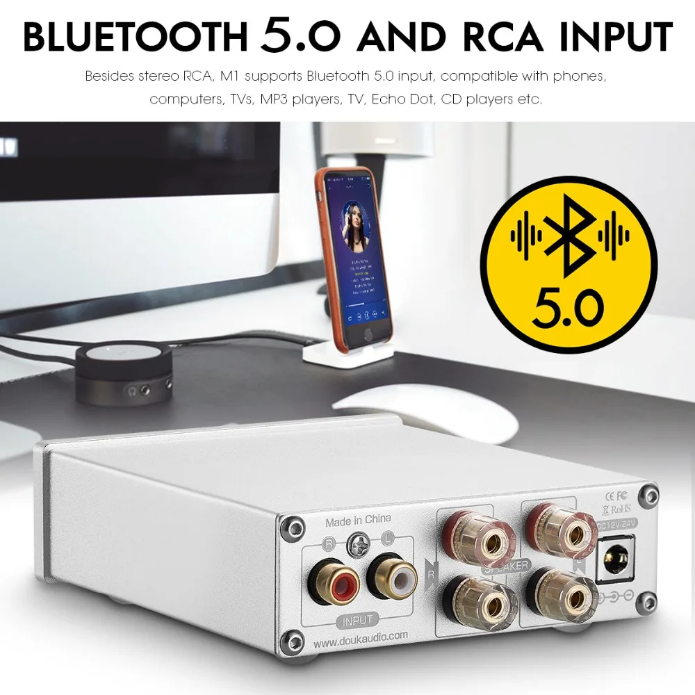 Nobsound Bluetooth 5,0 усилитель мощности 100 Вт/320 Вт стерео 2,0 канальный Сабвуфер Усилитель ВЧ бас Регулировка USB без потерь Музыкальный плеер