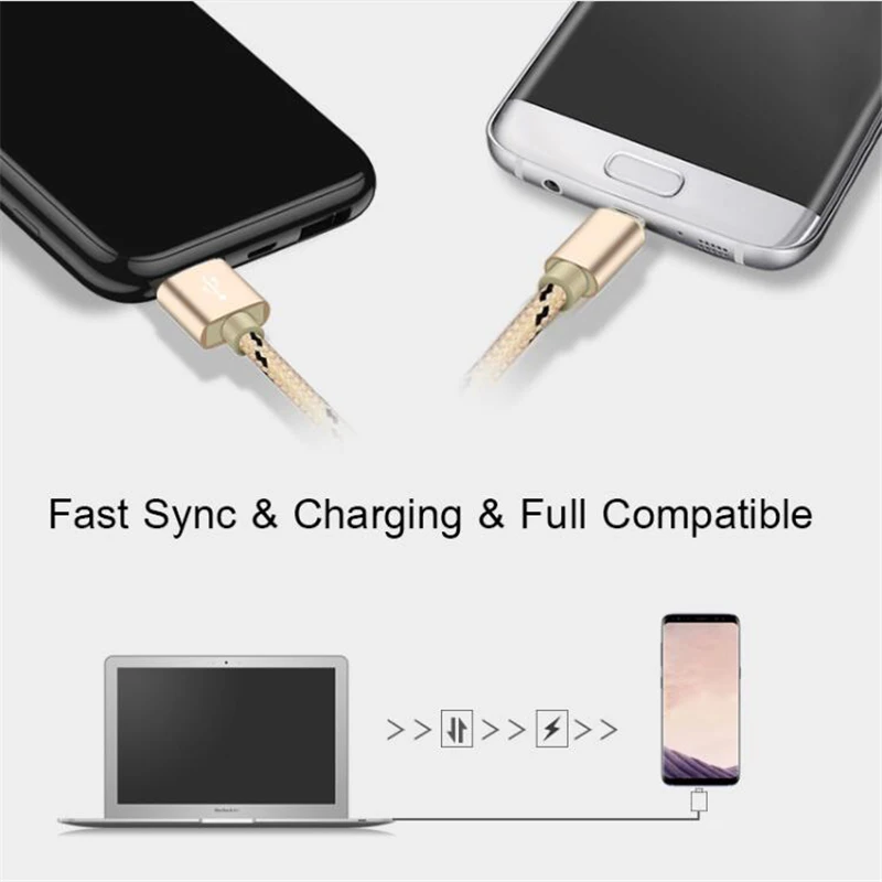 Usb type-C кабель 2.4A Быстрая зарядка type-C нейлоновый USB кабель для samsung S9 S8 Note 9 8 huawei Xiaomi Redmi Note 7 USB C шнур для передачи данных