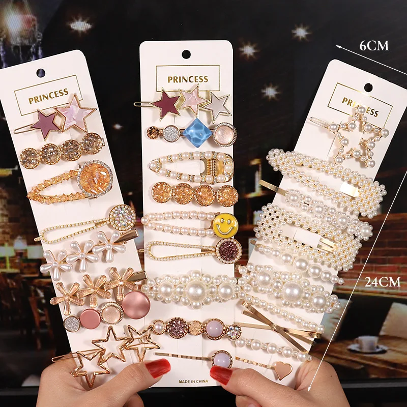 

1set New Fashion Pearl Imitation Beads Hair Clip For Women Girls Elegant Hairpins Snap Barrettes Hairgrips Hair Accessories