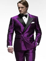 szmanlizi male costumes homme tailored suit slim fit double breasted purple suits for men wedding groom tuxedo prom party suit