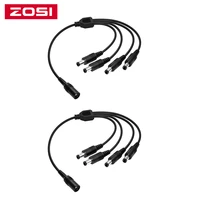 zosi 2 pcs dc power splitter 48 way power splitter cable 1 male to 24 dual female cord for cctv camera 5 5mm 2 1mm