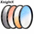 Фильтр для объектива камеры KnightX Grad, серый, синий, красный, для canon sony, nikon, аксессуары, цвет 18-135, 50d, 500d, 49, 52, 55, 58, 62, 67, 72, 77 мм