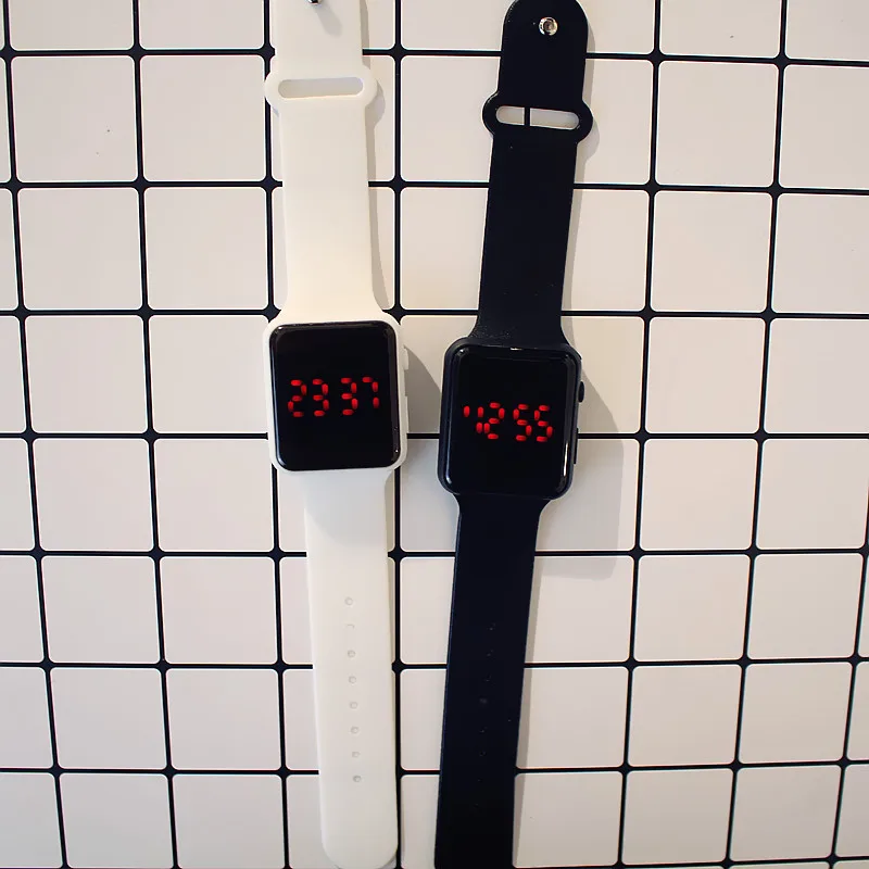 Часы детские цифровые креативные квадратные модные светящиеся спортивные