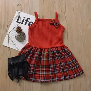 2020 летнее платье для маленьких девочек; модная повседневная одежда в клетку с бантом; Детские платья принцессы; Vestido; одежда