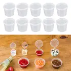 Одноразовые пластиковые чашки, 50 шт., прозрачный контейнер с крышками для желе, йогурта, муссов, соуса, упаковка коробочка для соуса