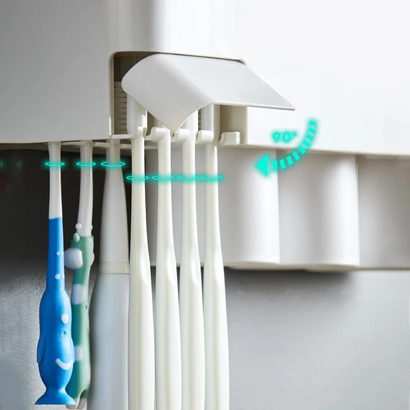 

Toothbrush Holder Magnetic Adsorption Inverted Cup Automatic Toothpaste Dispenser For Toilet Bathroom Accessories Sets