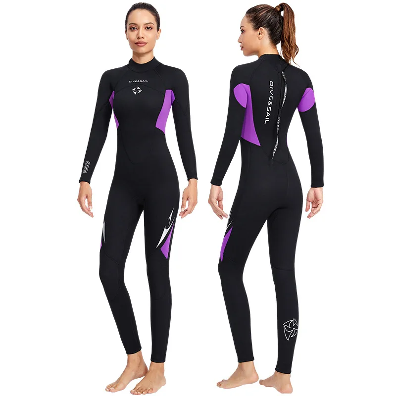 Men's Women's 3mm Neoprene One-piece Wetsuit Long Sleeve Full Body Warm Diving Swimming Surfing Scuba Wetsuit Swimsuit