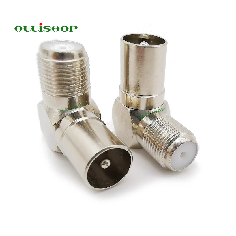 Коннектор для прямоугольного ТВ кабеля 90 градусов радиочастотный коаксиальный