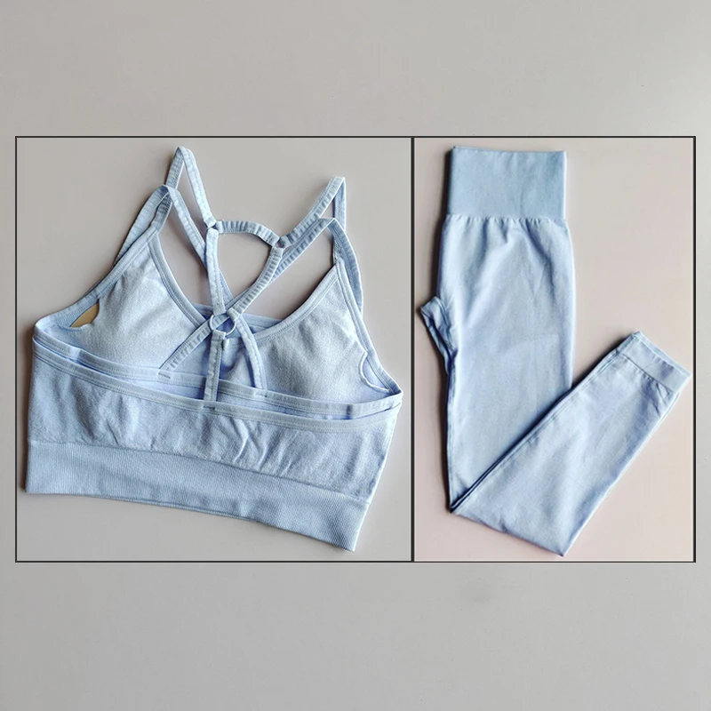 

Women's Tracksuit 2021 Yoga Set Seamless Sportswear 2/3PCS Suit Gym For Fitness Sports Bra Leggings Running Sports Clothing