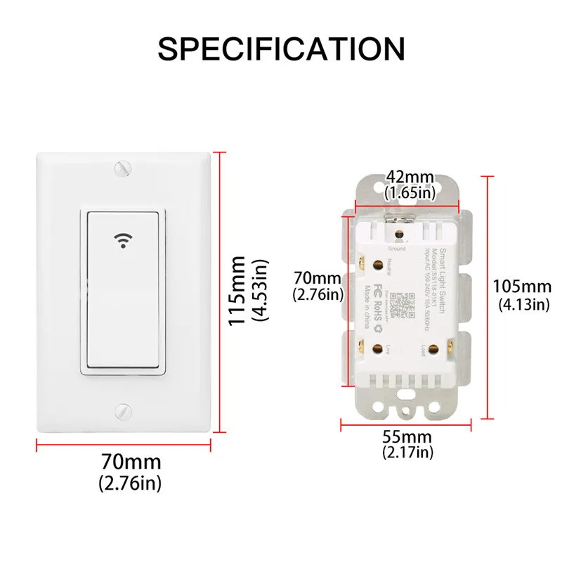 WiFi настенный светильник Smart Life/Tuya APP дистанционное управление работает с Amazon Alexa
