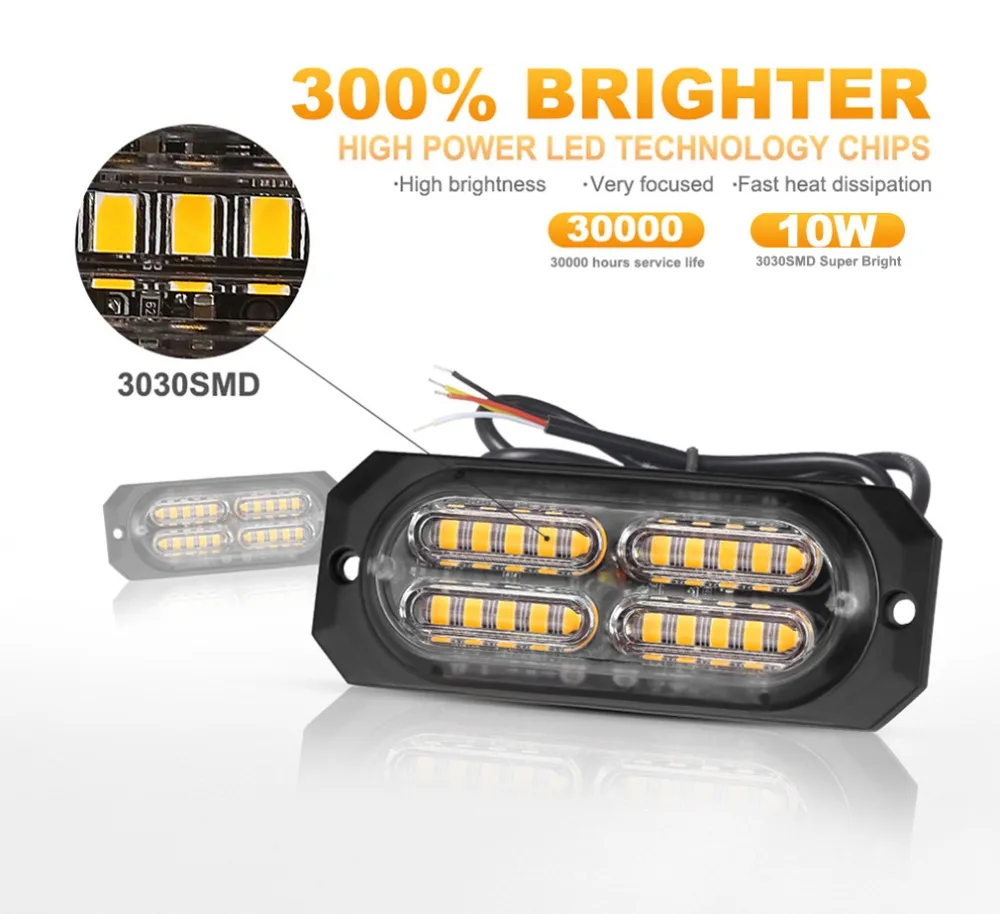 Nlpearl автомобильный светильник сборка 12V 24V мерцающий светильник светодиодный аварийный светильник для автомобилей Грузовик боковой Strobe Предупреждение мигающий светильник белого цвета
