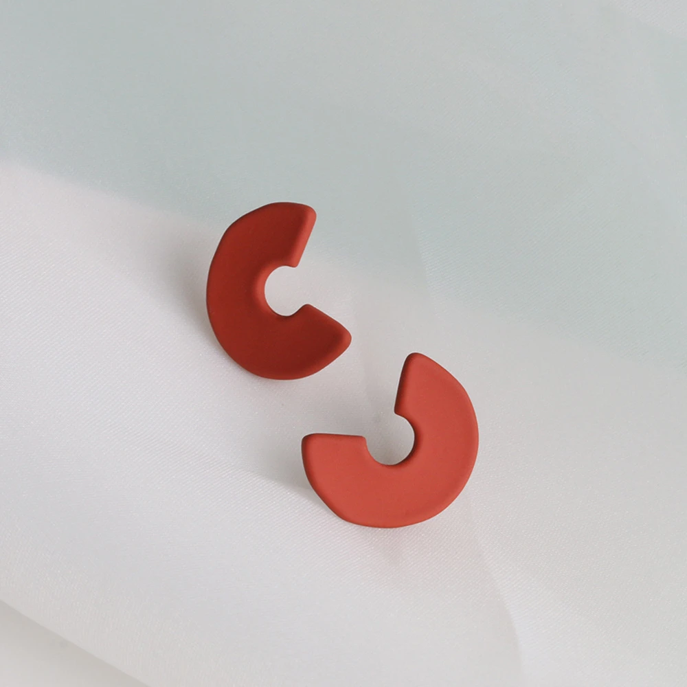 

NEW Fashion Han Edition Of The Lacquer That Bake Contracted Geometric Stud Earrings Earrings Women Jewelry Accessories