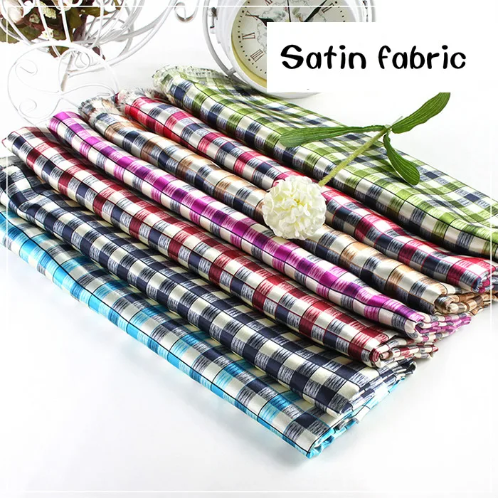 150 см атласная ткань с принтом для домашнего дивана клетчатая скатерть