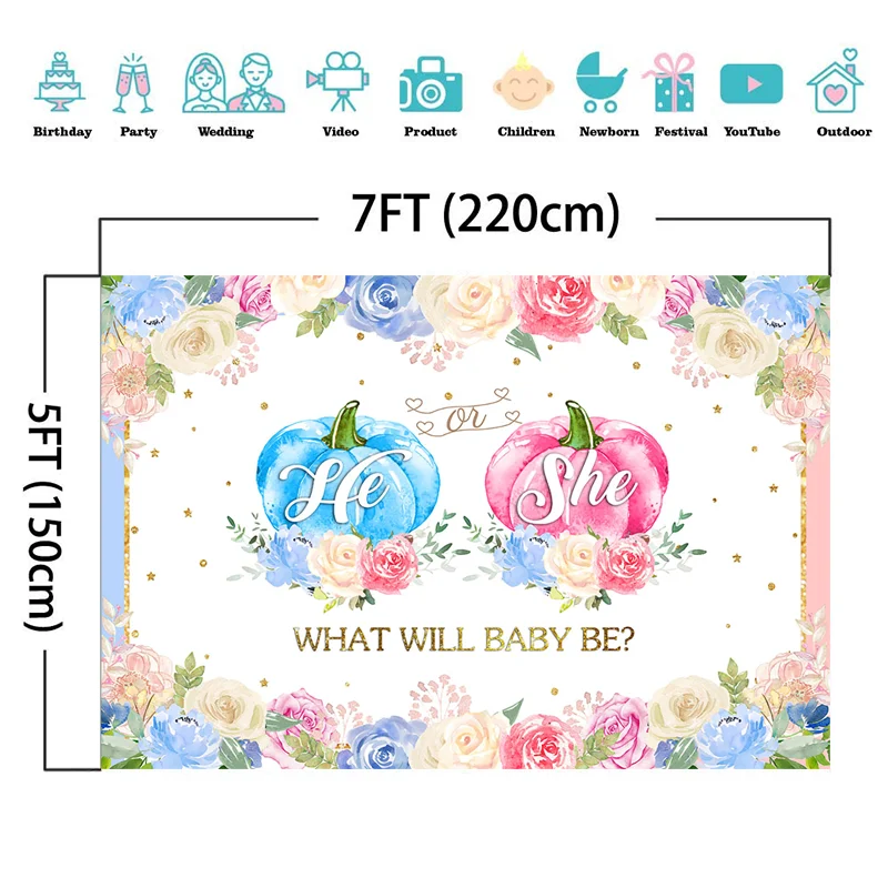 Мальчик или девочка ребенок пол показать вечерние фон душ Декор Тыква мальчик