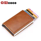 Новинка кошелек для кредитных карт для мужчин и женщин металлический RFID модный портативный алюминиевый чехол для банковских карт Crazy Horse кошелек для банковских карт из искусственной кожи