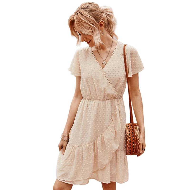 Платье-трапеция женское с оборками Модный повседневный элегантный вечерний