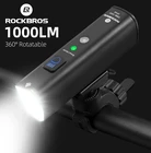 Фсветильник рь велосипедный ROCKBROS, 1000 лм, 4800 мАч, зарядка через USB