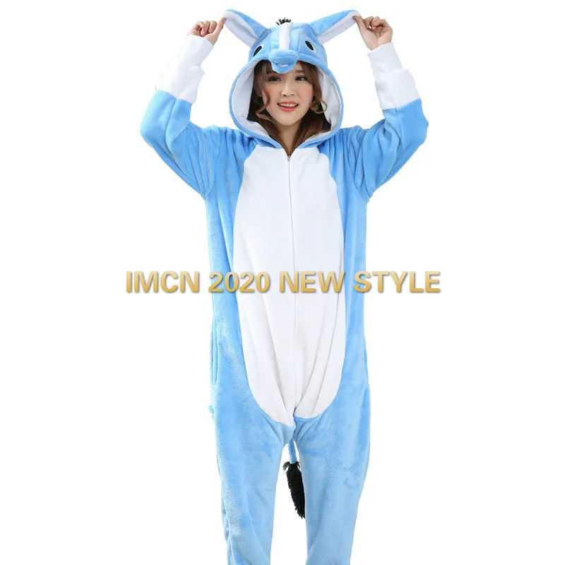 Кигуруми с изображением единорога для взрослых мужчин и женщин "Рисованный единорог" в комплекте с пижамой на Рождество, для косплея, из фланели.