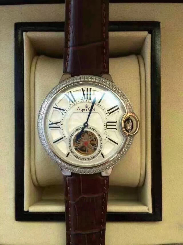 

Luxury Brand New Men Watch Rose Gold Blue Diamonds Bezel Sapphire Automatic Mechanical Rome Stainless Steel Leather Tourbillion