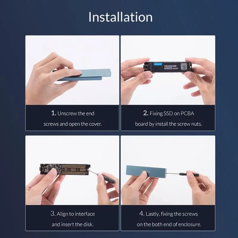 ORICO USB 3,1 type-C HDD Box Корпус для жесткого диска 5 Гбит/с Алюминиевый сплав M.2 NGFF SSD корпус для Windows Mac OS Linux PC