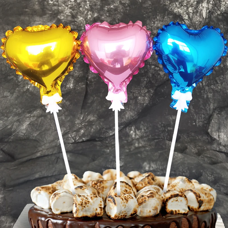 3 шт./лот 5 дюймов в форме сердца или звезды воздушный шар торт Топпер украшение