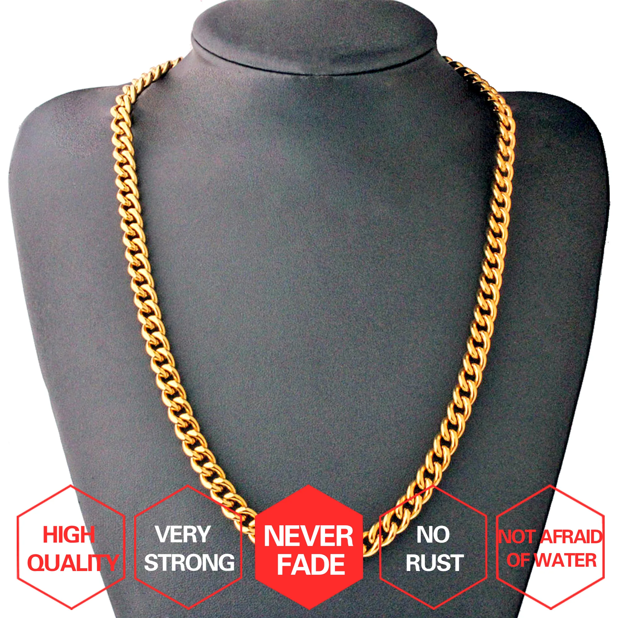 Модные мужские ожерелья кубинская цепочка Майами полированная твердая Цепочка