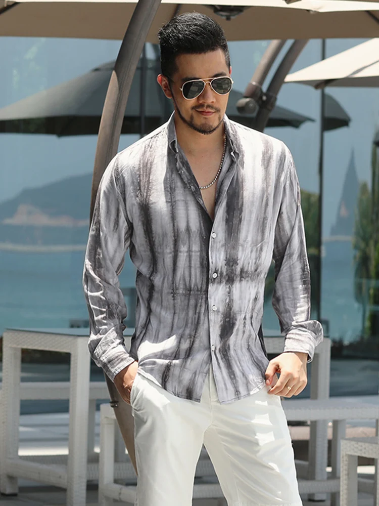 Национальный стиль высокое качество осень принт длинный рукав повседневная