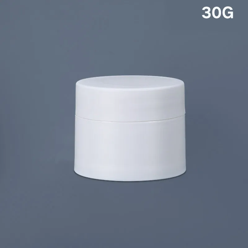 

10PCS 30g small plastic jar White Round refillable bottle makeup Lotion cream container Cosmatic packaging bottles