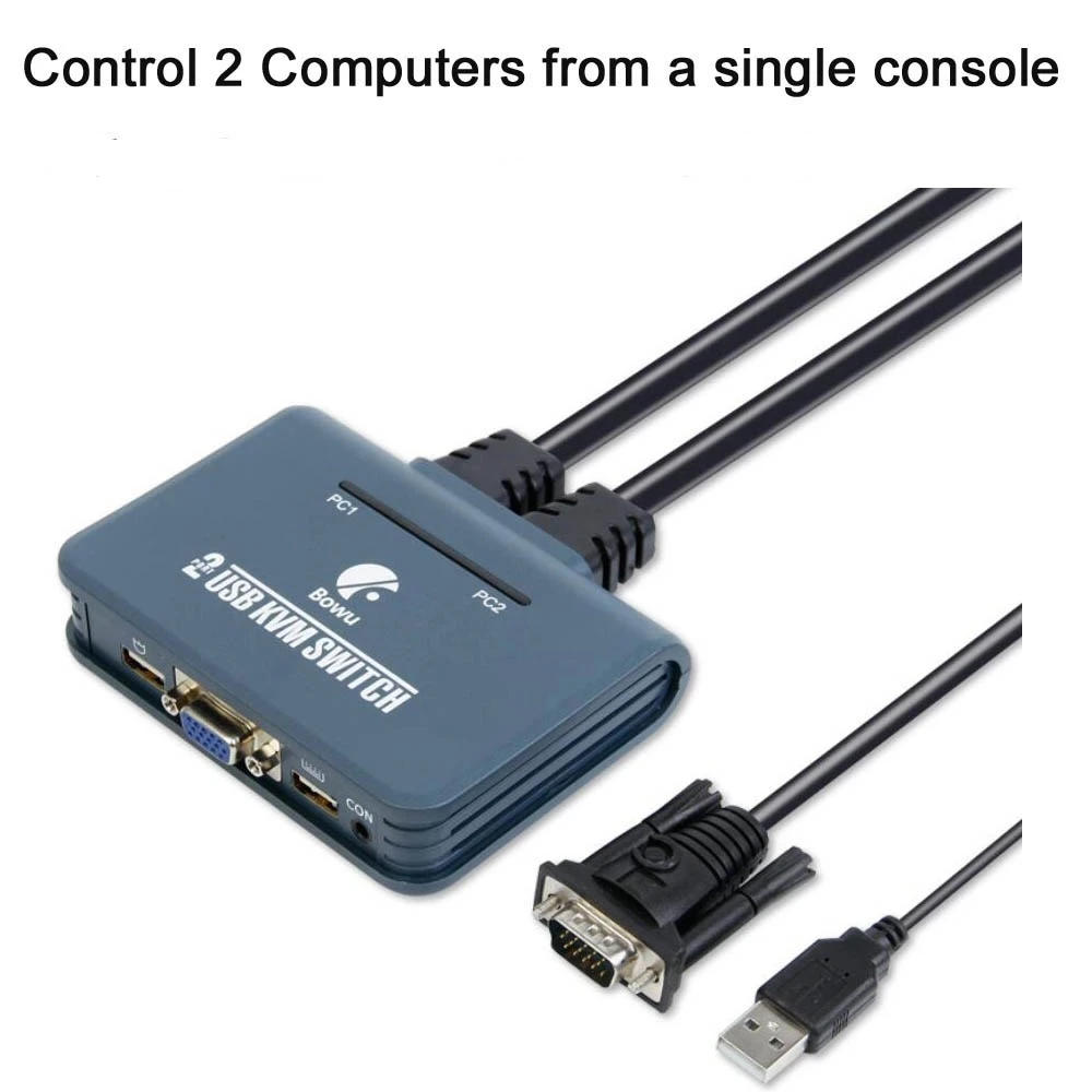 KVM-переключатель с 2 портами VGA USB KVM-выключатель в 1 поддержкой аудио видео
