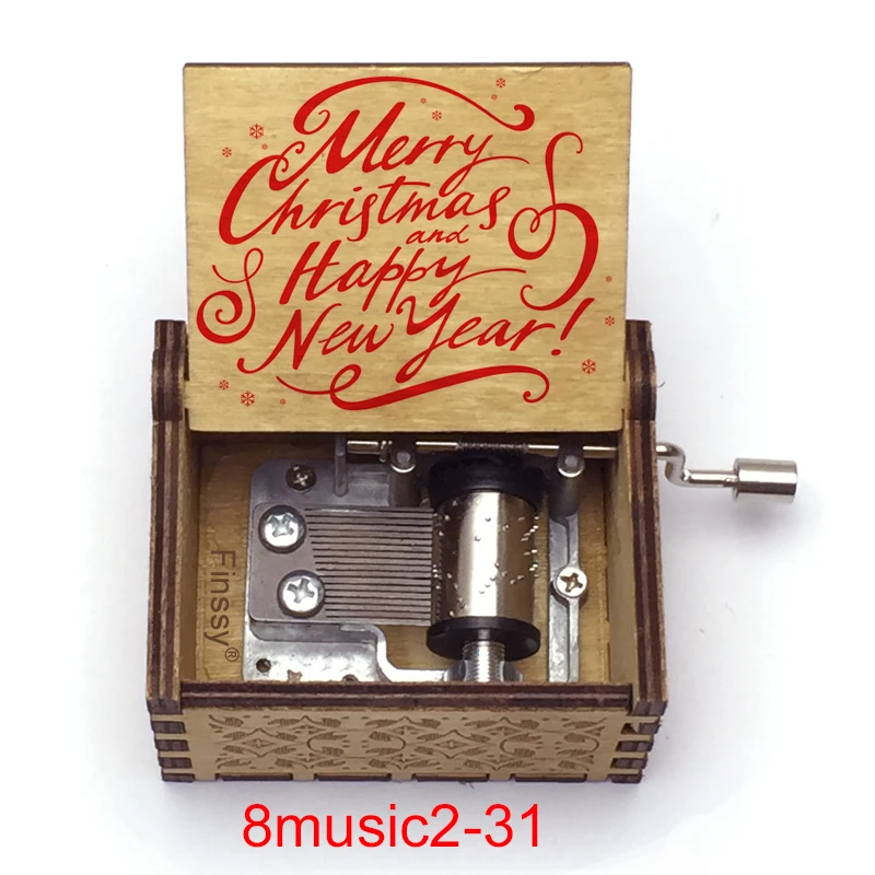 Рождественская музыкальная тема деревянная шкатулка музыкальные