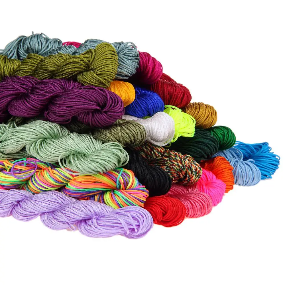 20m Pick Color 1mm Nylon Cord Thread Chinese Knot Macrame Rattail Rope For DIY Jewelry Bracelet Making Findings | Украшения и