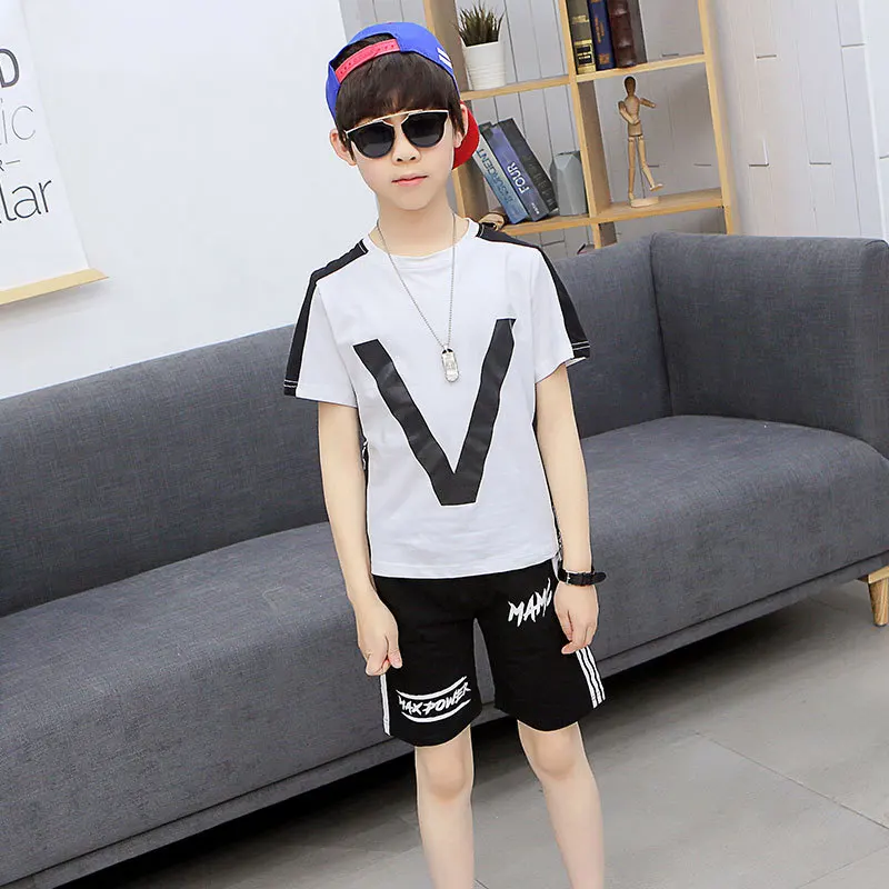 Детская одежда комплекты одежды для мальчиков 2021 летняя детская футболка и шорты