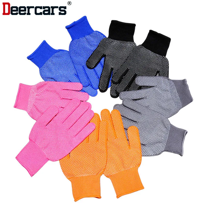 Нескользящие перчатки из нейлона с бисером износостойкие дышащие